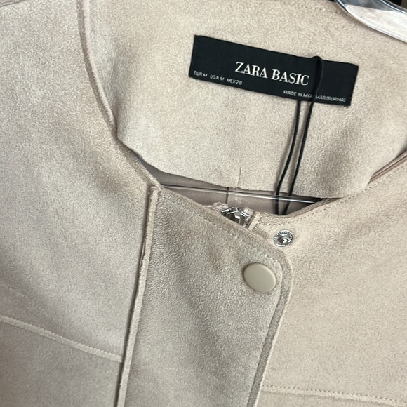 Zara Beige Women's Blazer suede - Picture 2 of 2